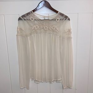 White Lace Flowy Top
